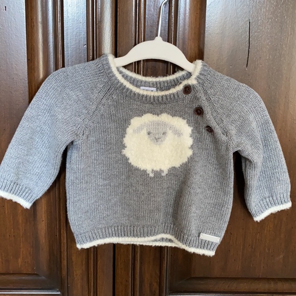 Janie and Jack 0-3 month sheep sweater set - Picture 4 of 4